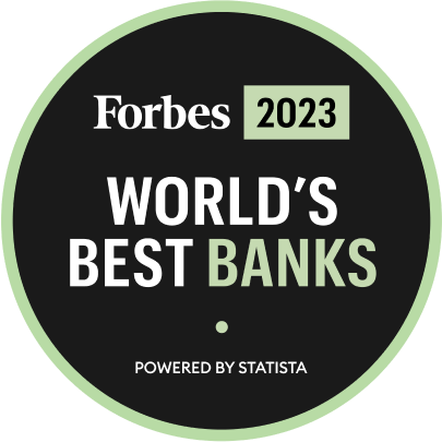 Forbes 2023 World's Best Bank award, powered by Statista