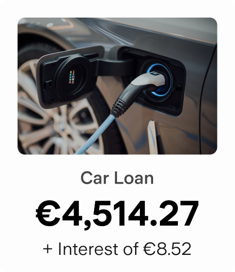 A car loan showing outstanding balance and interest